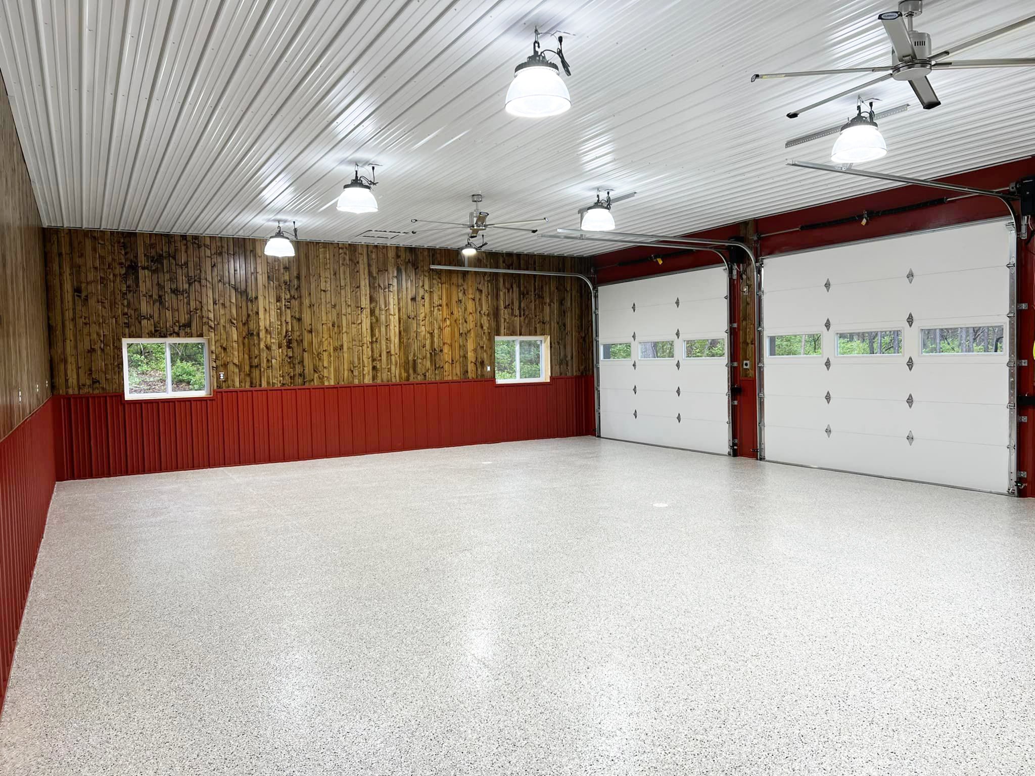 High bay lights are used in the workshop