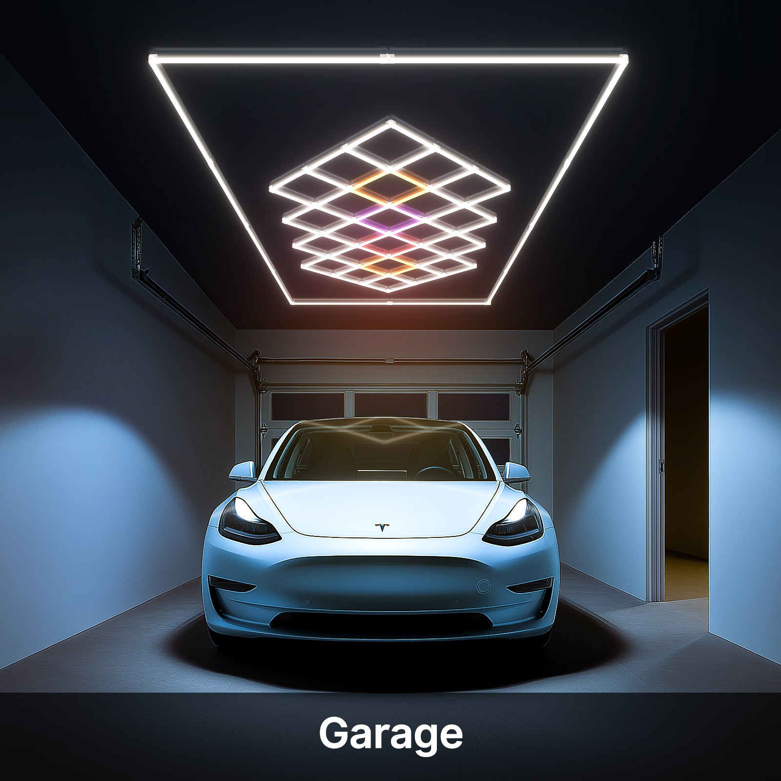 Hexagon LED lights - garage