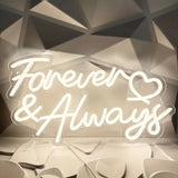 Forever & Always with heart text neon signs