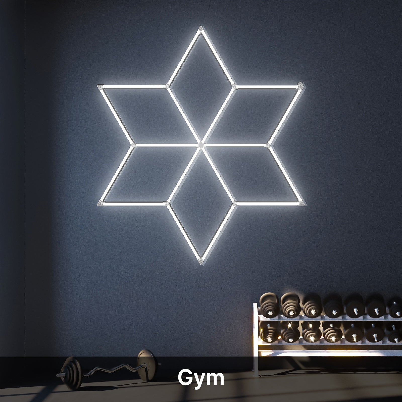 Geometric LED light - gym