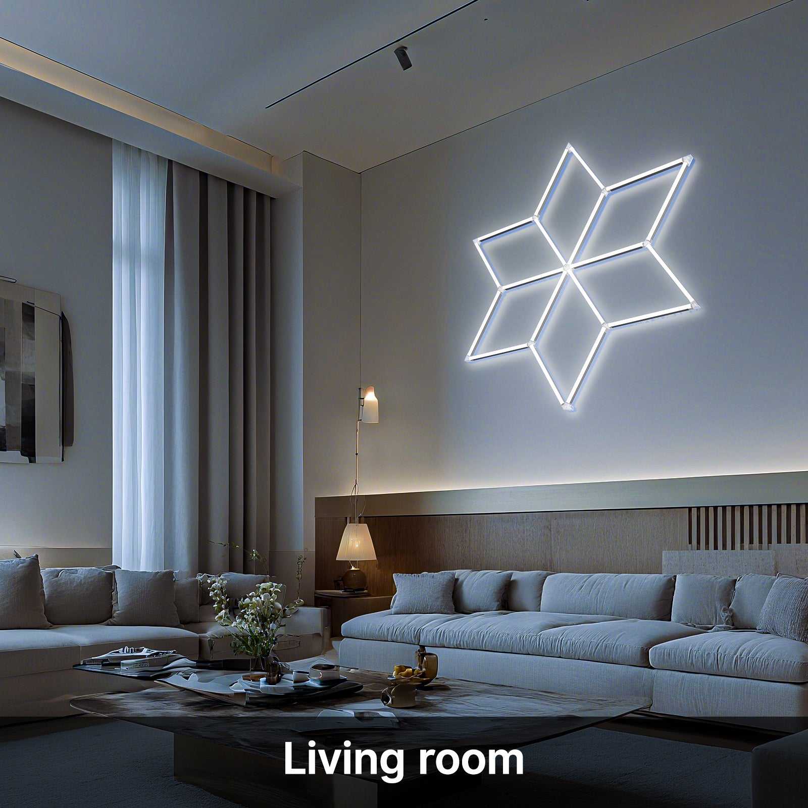 Geometric LED light - living room
