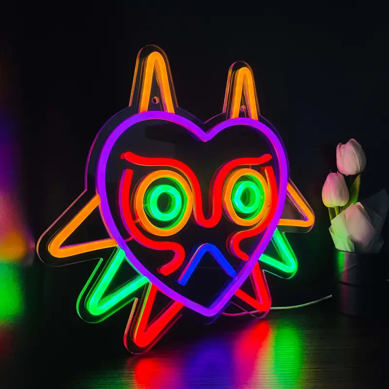 ネオンライト 約30cm x 25cm Zelda Mask Neon Sign | Colorful LED Art – Hyperlite