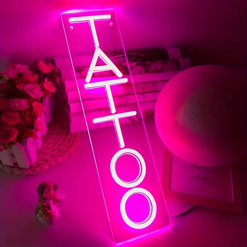 Pink LED Tattoo Sign