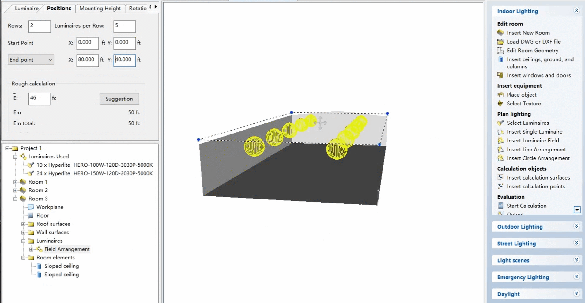 Hyperlite Free Lighting Layout design for led lights