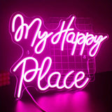 Personal Oasis: My Happy Place LED Neon - Custom Light Signs