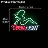 cool light woman neon sign light dimensions
