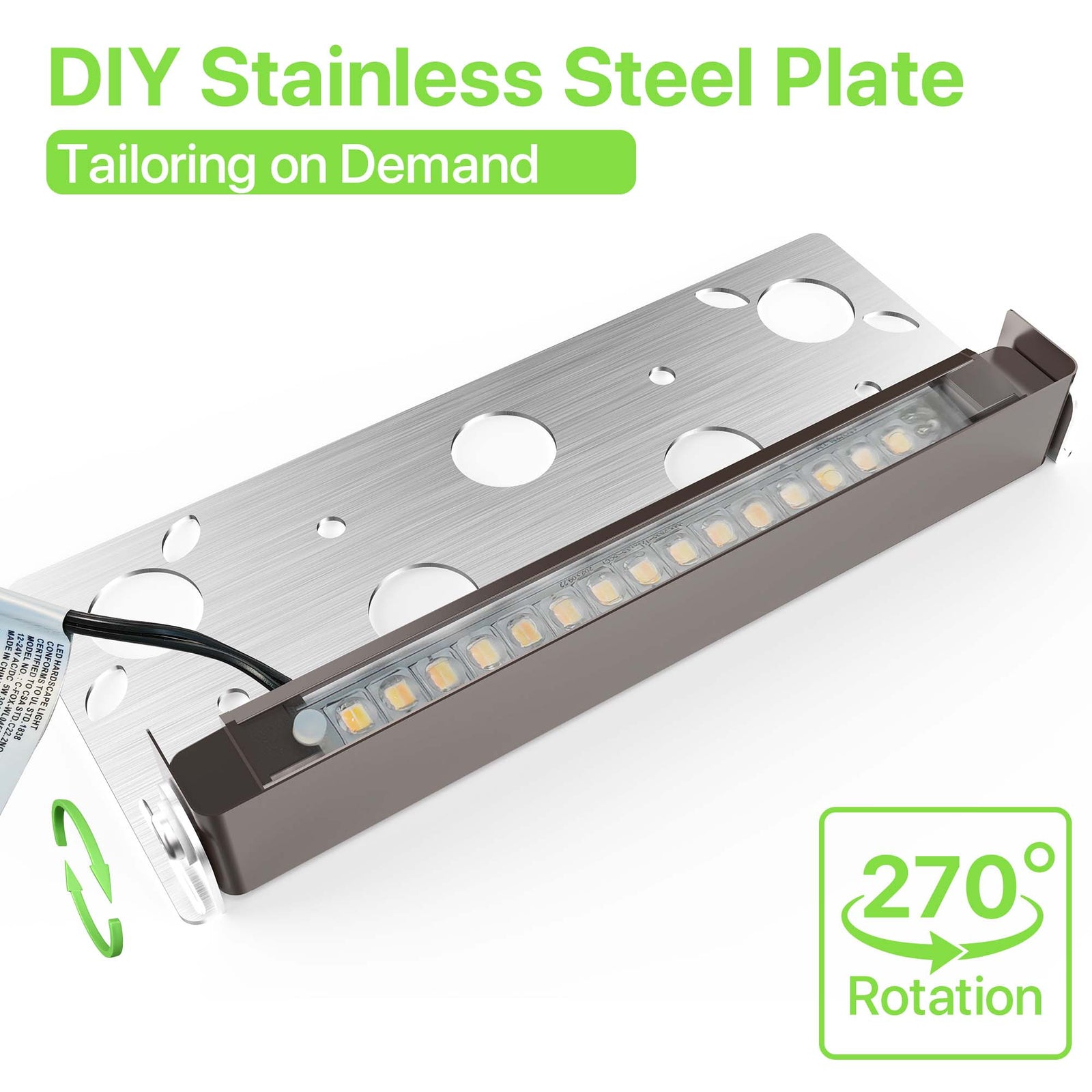 Glitgate LED Hardscape Lighting with adjustable stainless steel plate