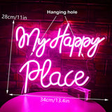 Find Your Bliss: My Happy Place Neon - LED Signs for Room