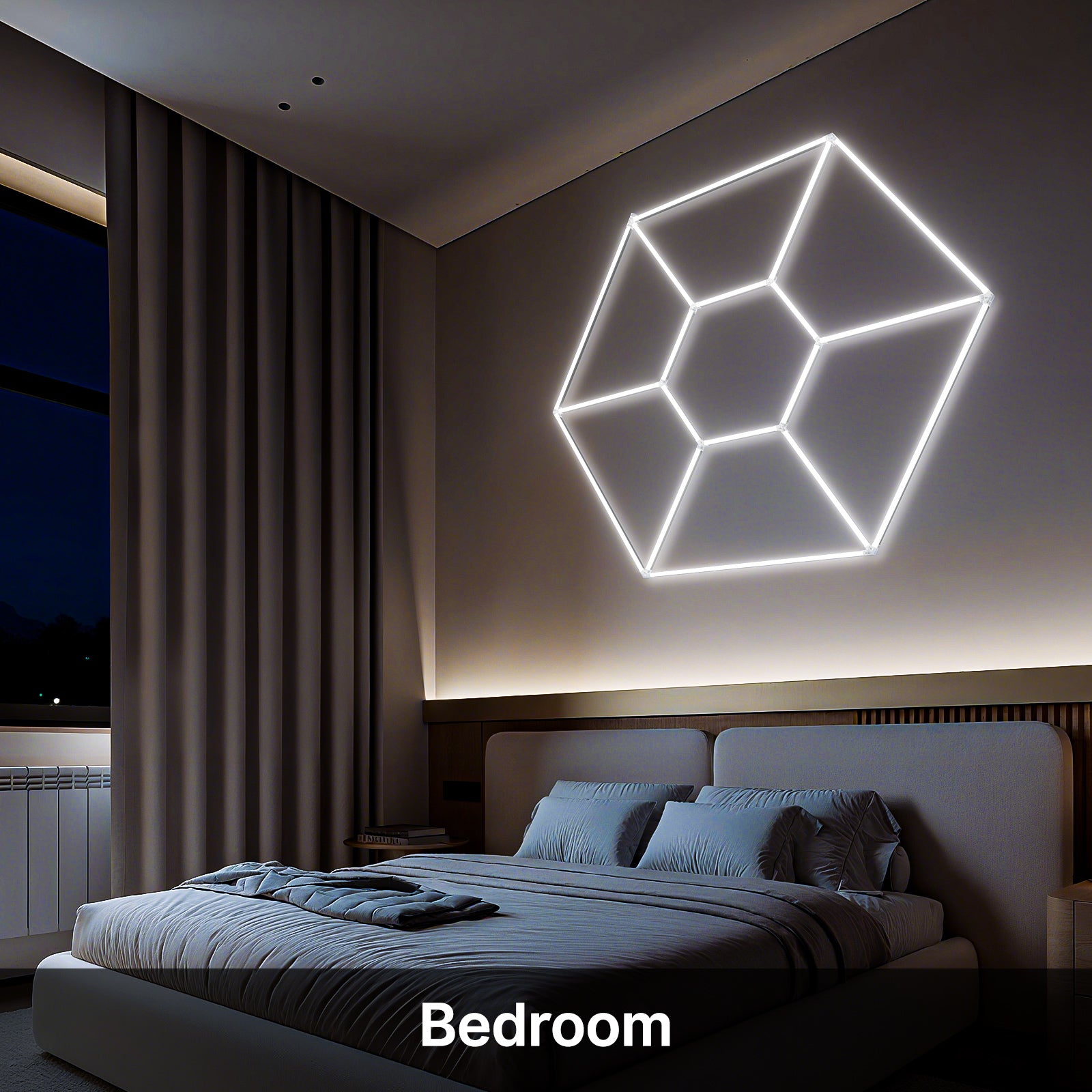 Hexagon light - bedroom