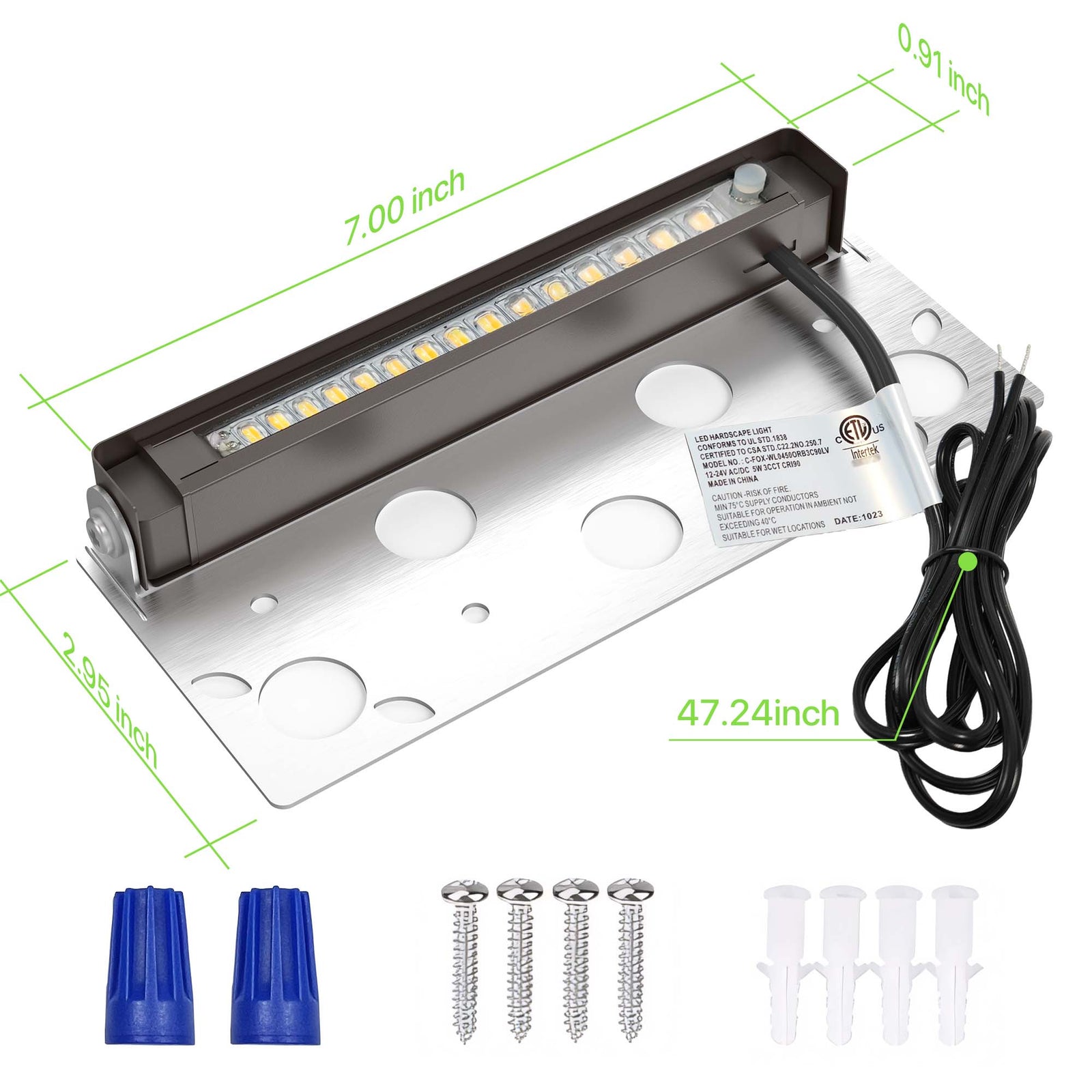Glitgate LED Hardscape Lighting, dimensions and accessories