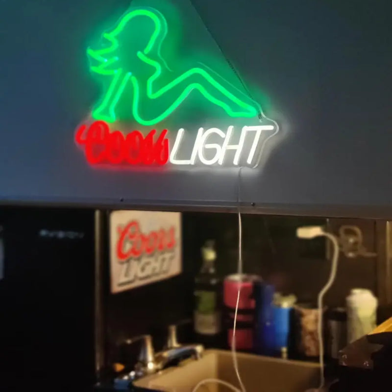 cool light woman neon sign light in use