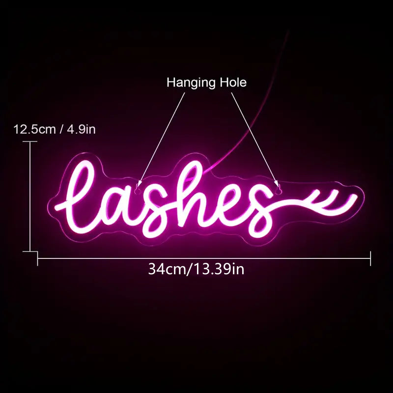 lashes sign dimension 13.4inch by 4.9inch