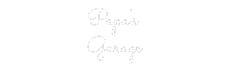 Papa's Garage neon sign design
