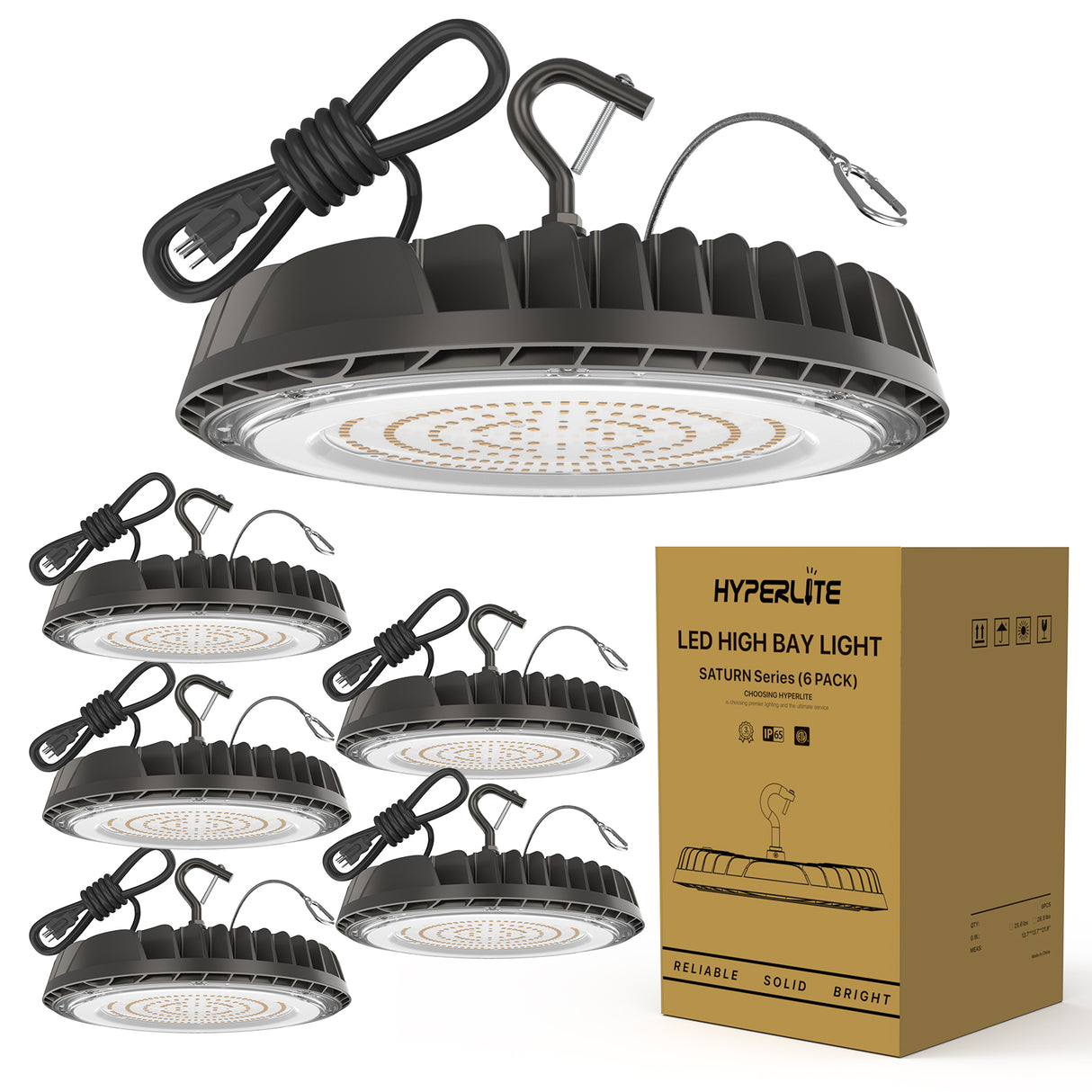 Hyperlite High Bay Light - Saturn Series - 100W/150W/200W/250W, 5000K, 120V ONLY