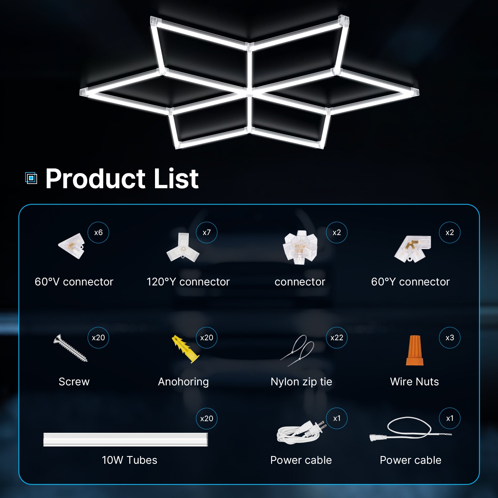 Hyperlite Snowflake LED Lights Gen 2 - 7 x 8 ft