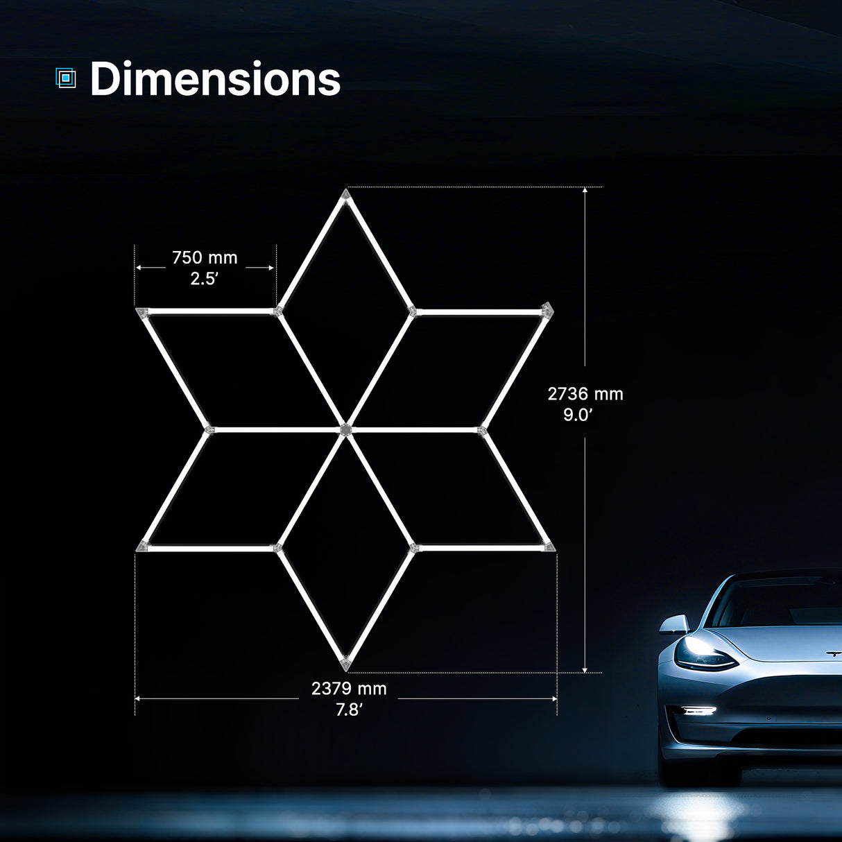 Luces de garaje hexagonales Hyperlite 