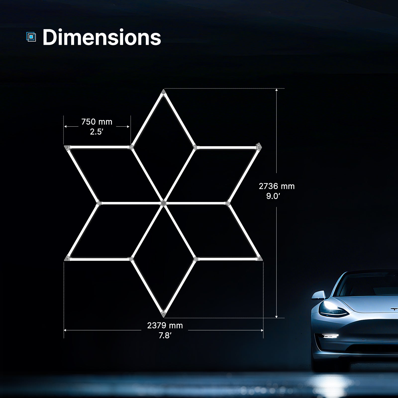 Hyperlite Snowflake LED Lights Gen 2 - 7 x 8 ft