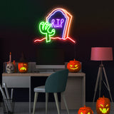 Custom made neon lights – R.I.P LED neon sign for gothic-themed walls
