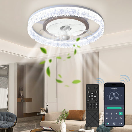 Flush-Mount LED Ceiling Fan with Light – Remote, 3-Color CCT, 6 Speeds