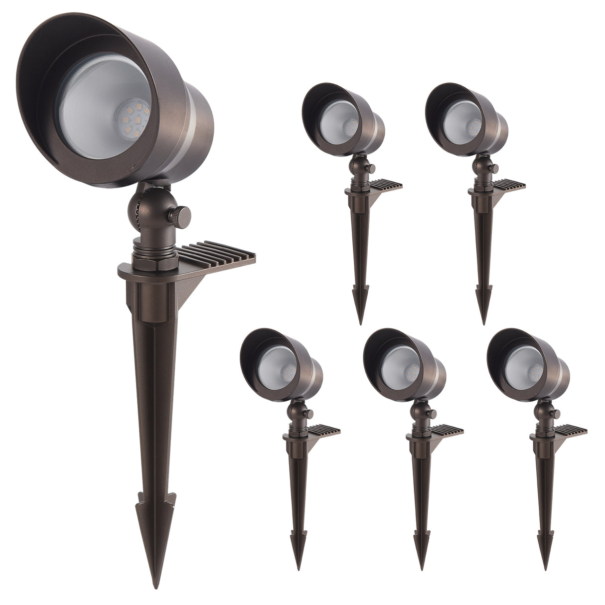 Glitgate 3CCT Landscape Spotlight Low Voltage, 6 Pack