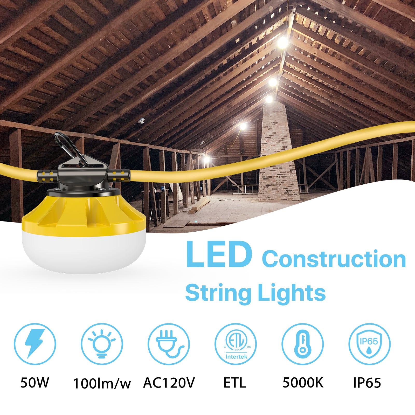 LED Construction LED String Work Lights