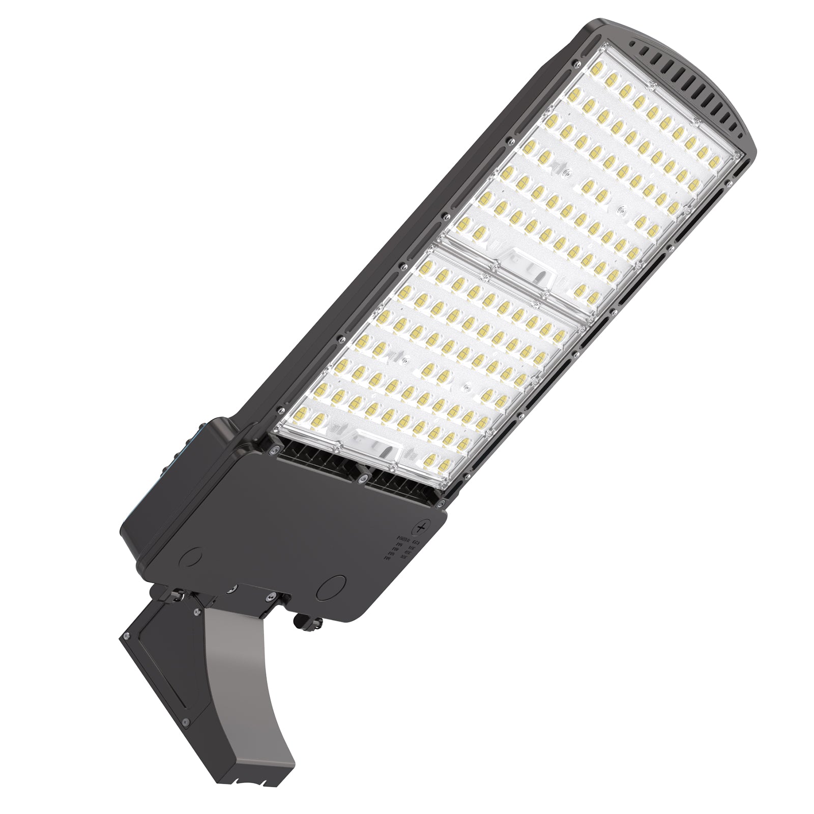HPPK01 Series LED parking lot light fixture, angled view