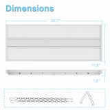 Dimensions of 300W Ray series linear high bay light.