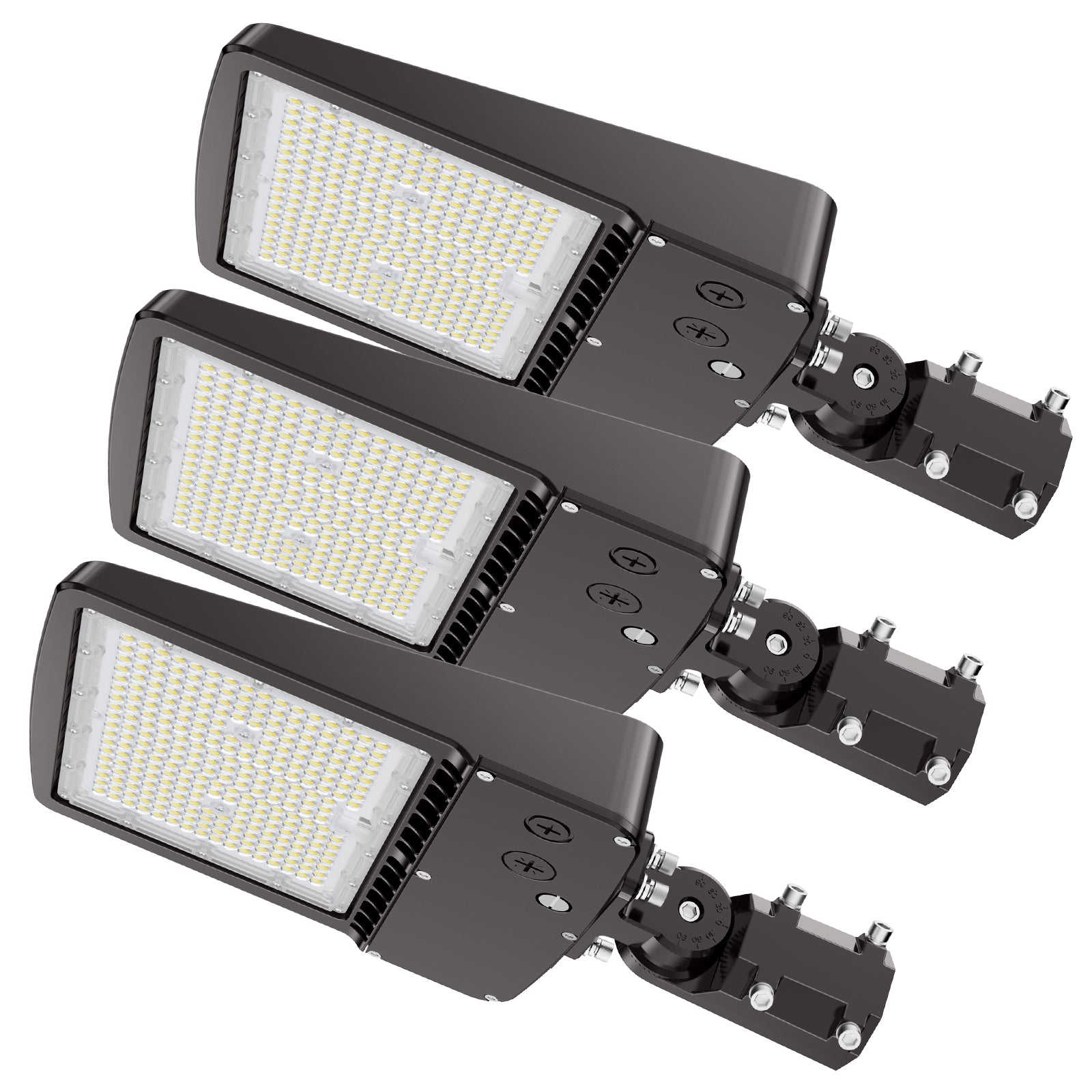 Hyperlite LED parking lot lights, multiple angle view