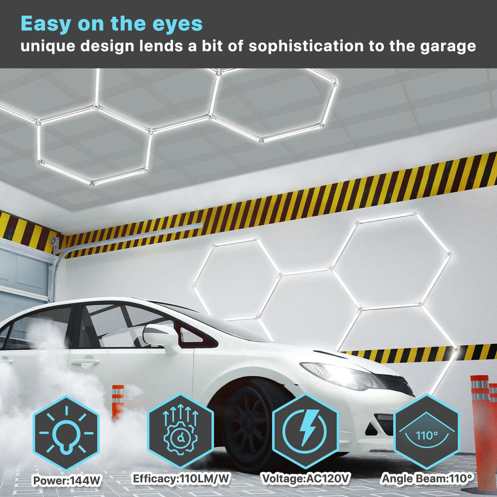 Hyperlite Hexagon Garage Lights | Honeycomb Light