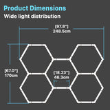 hexagon garage lights dimensions