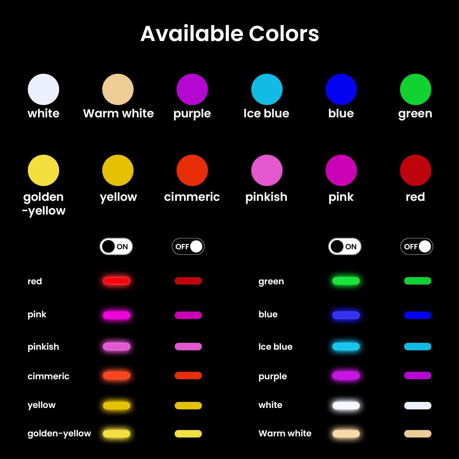 Happy Birthday LED Neon Sign color options
