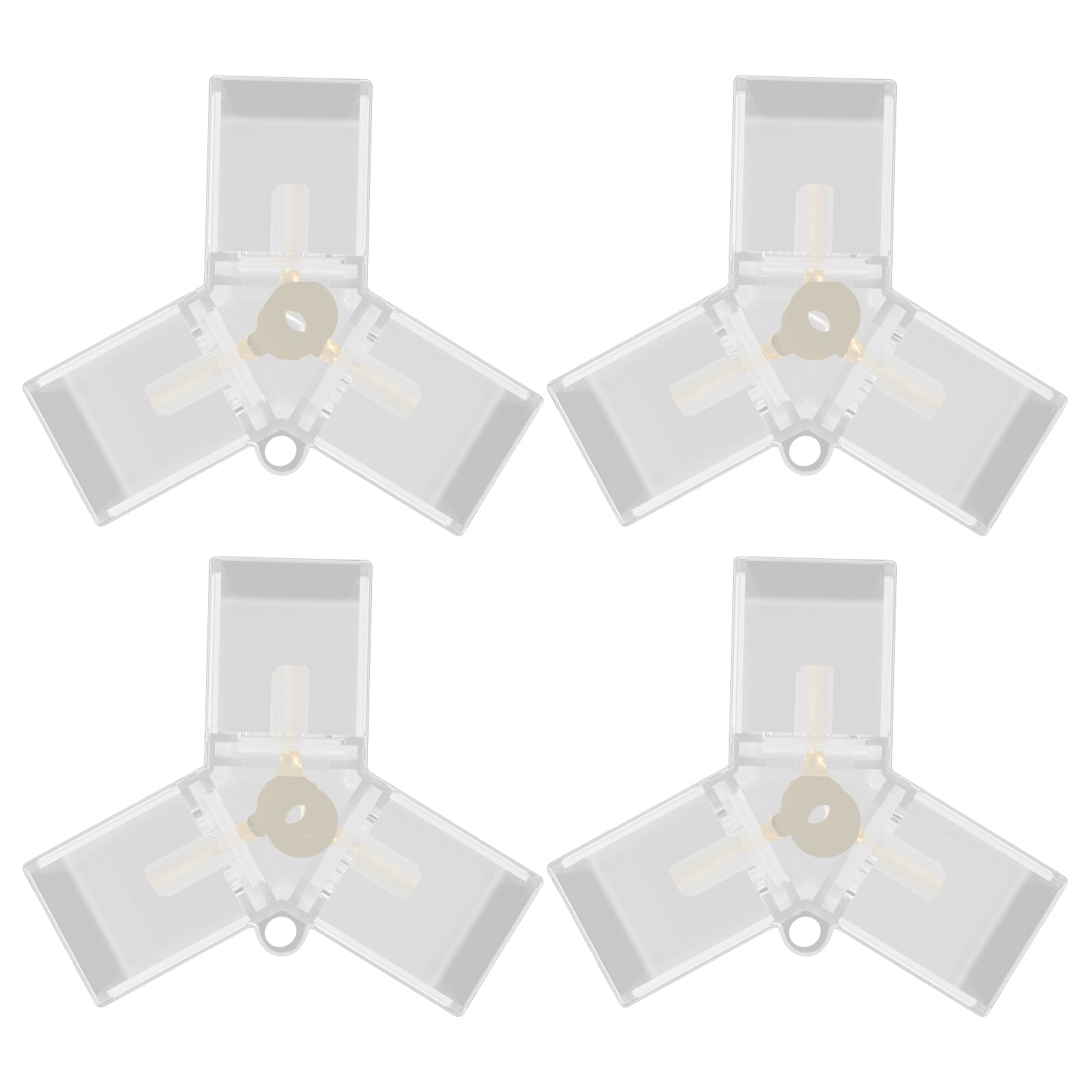 Hyperlite Gen 2 Hexagon LED Lights Y Connector, clear Y-shaped plastic connector.