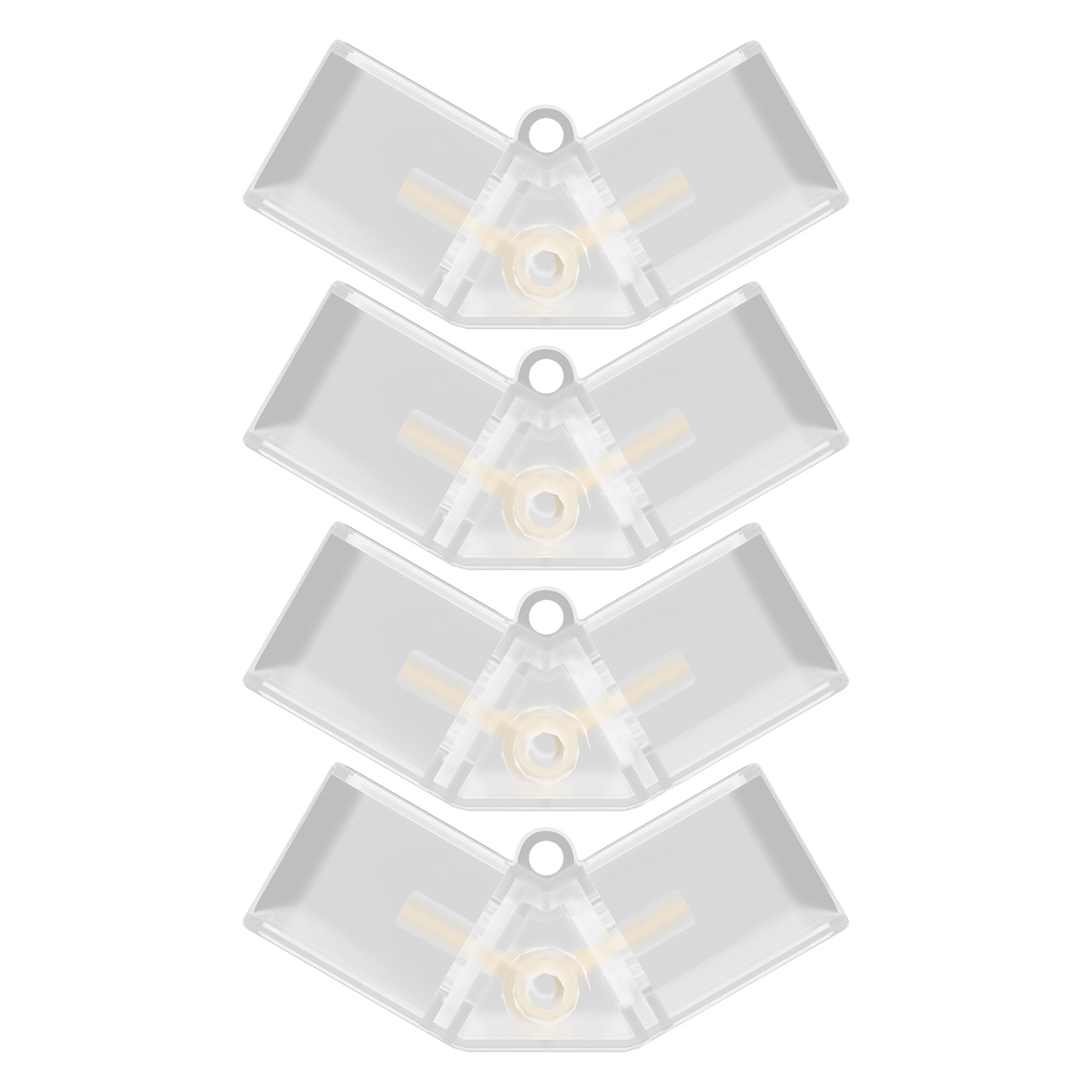 Hyperlite Gen 2 Hexagon LED Lights 120° V Connectors, Clear fire-resistant plastic, for garage light.