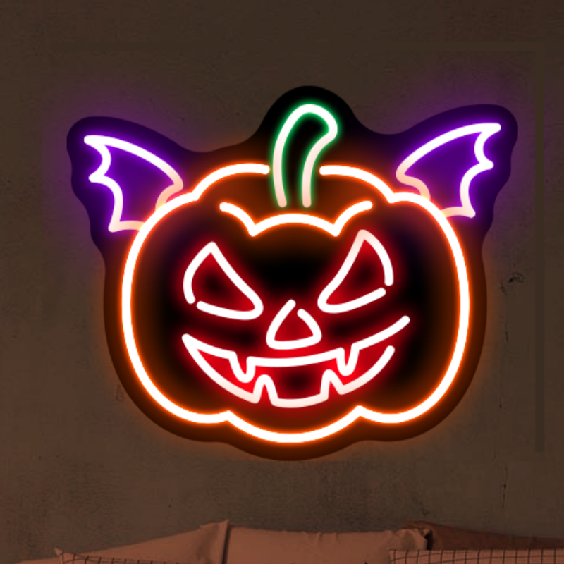 Custom neon signs – Devil Pumpkin LED light for wall decor
