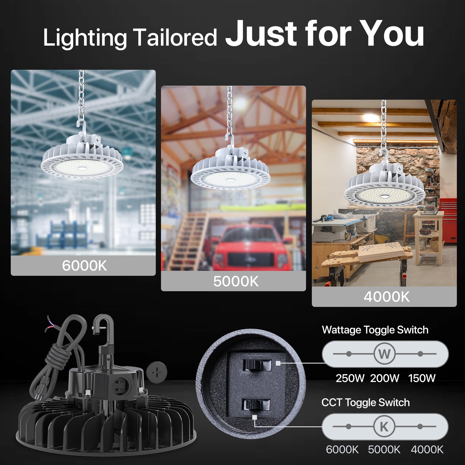 LED High Bay Light with adjustable color temperature