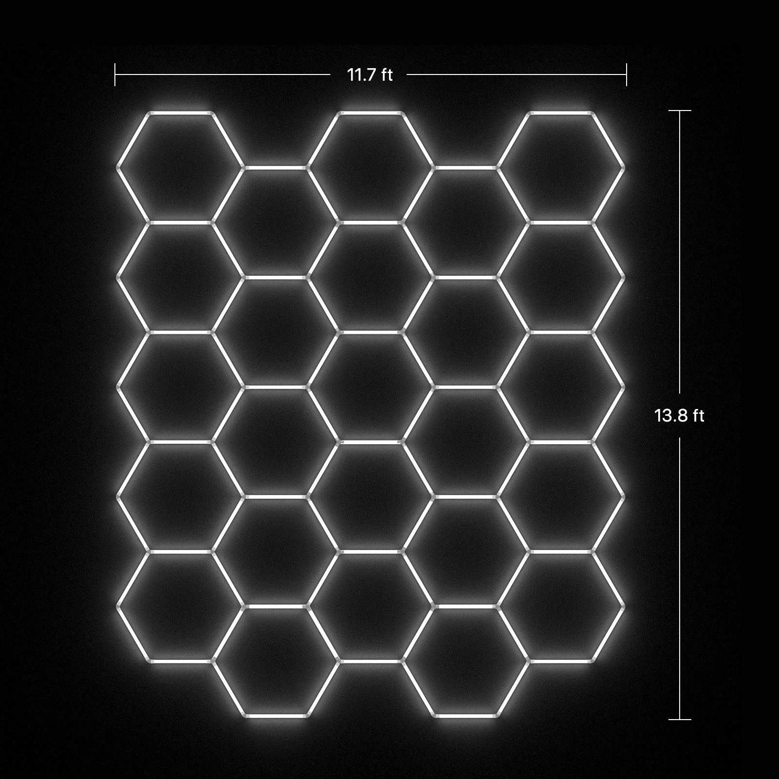 Hyperlite Hexagon Garage Lights - 13.8 x 11.7 ft
