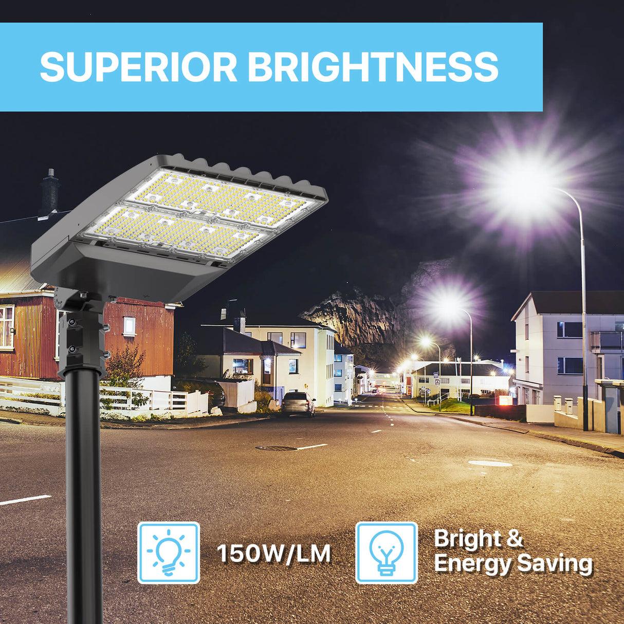 150w parking lot light is suitable for street lighting, super bright and energy saving