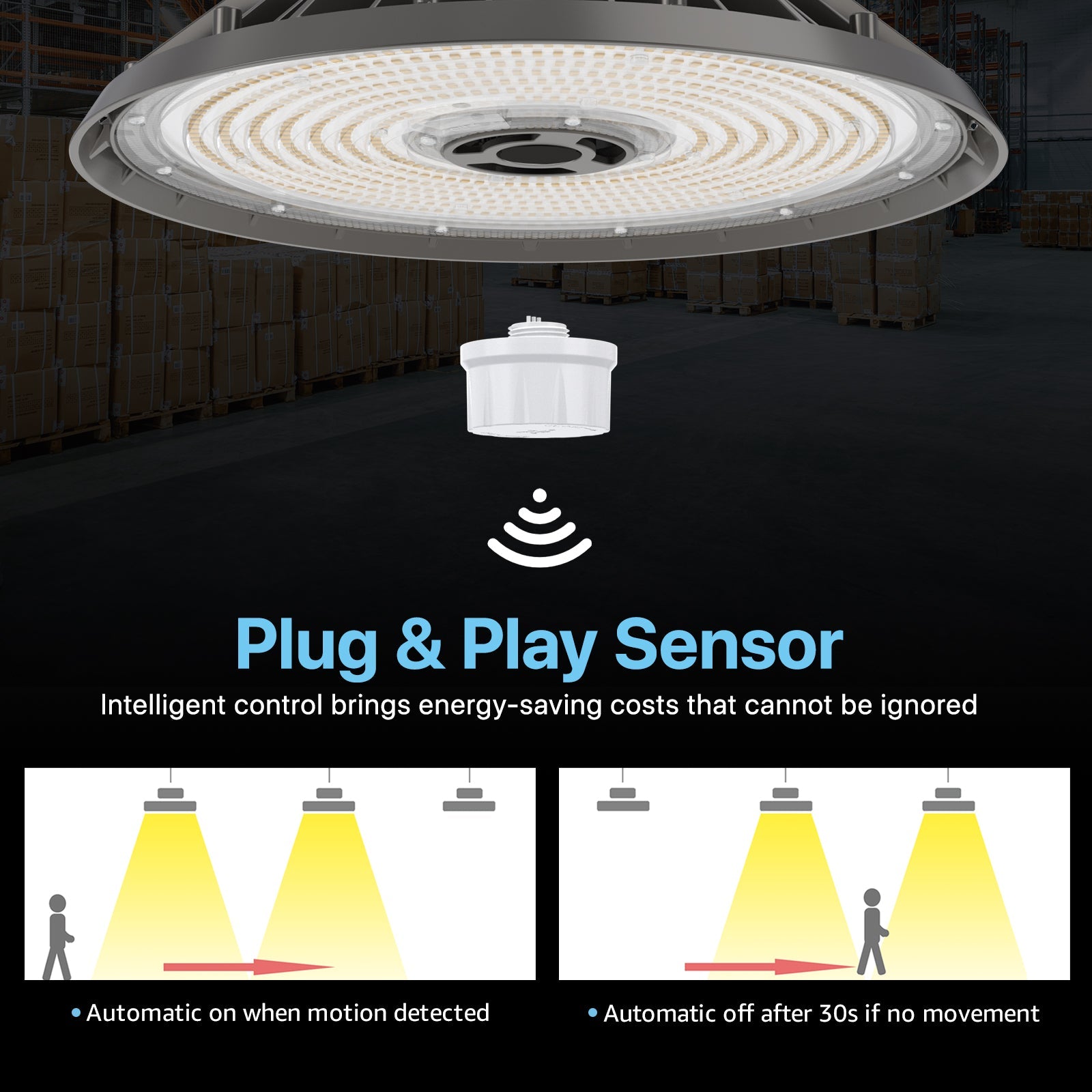 LED High Bay Light with Plug & Play Sensor, energy-saving