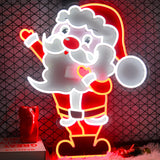 Energy-efficient Santa Claus neon light with vibrant UV printing for holiday cheer.
