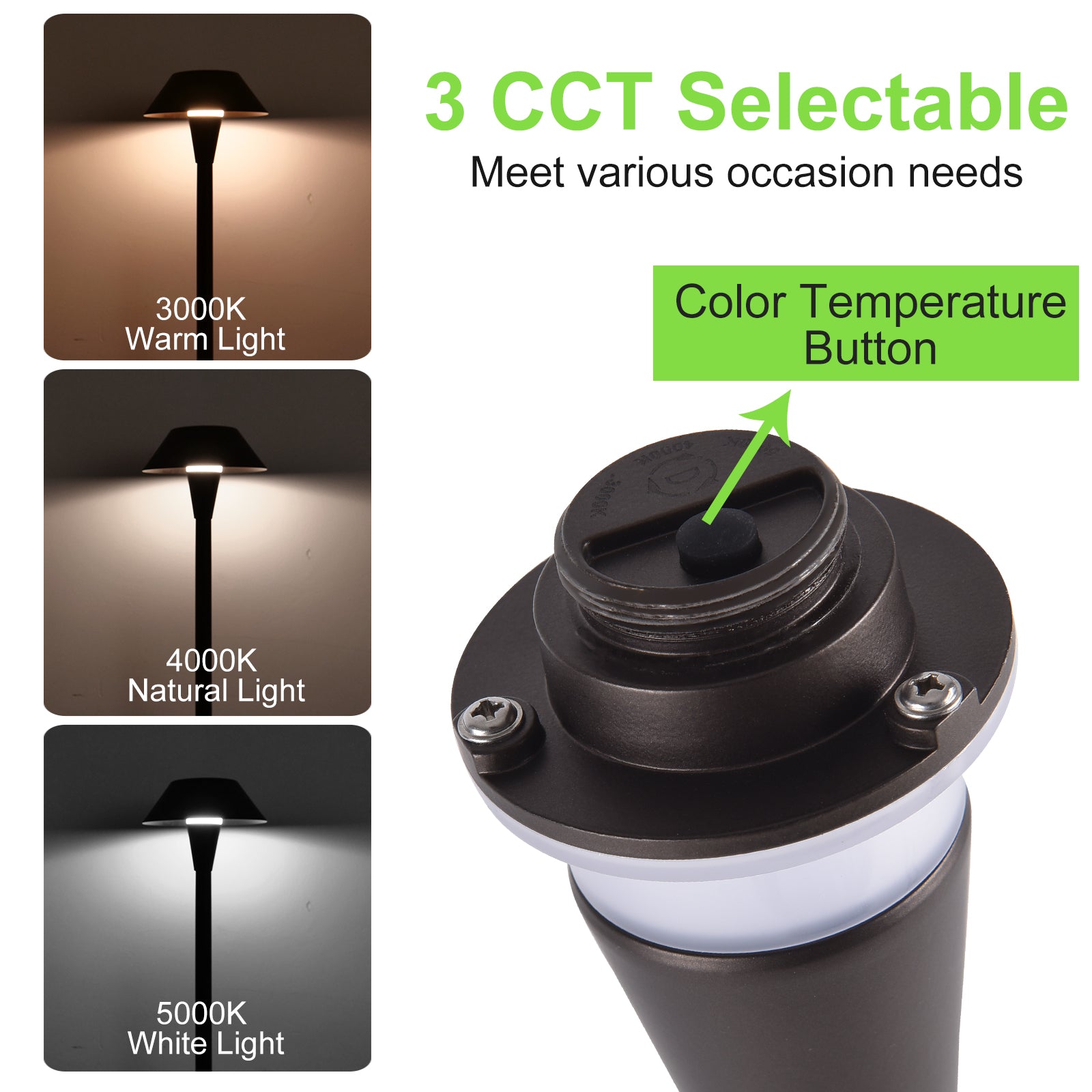 Glitgate 3CCT Landscape Path Light - Color Temperature Options