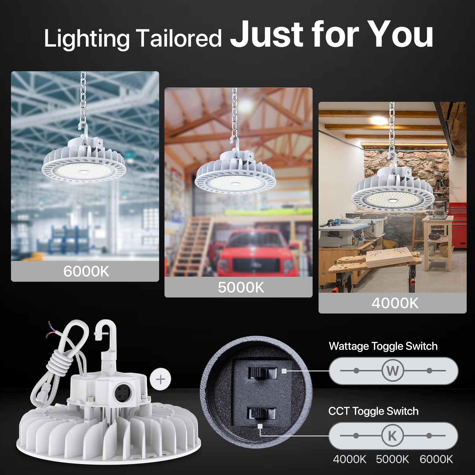 LED High Bay Light with adjustable color temperature