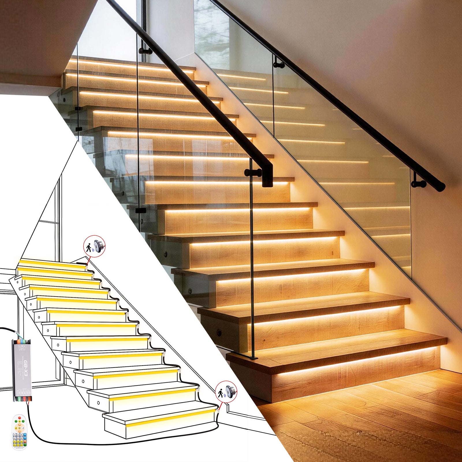 Hyperlite Intelligent Motion Sensor Stair Light Kit