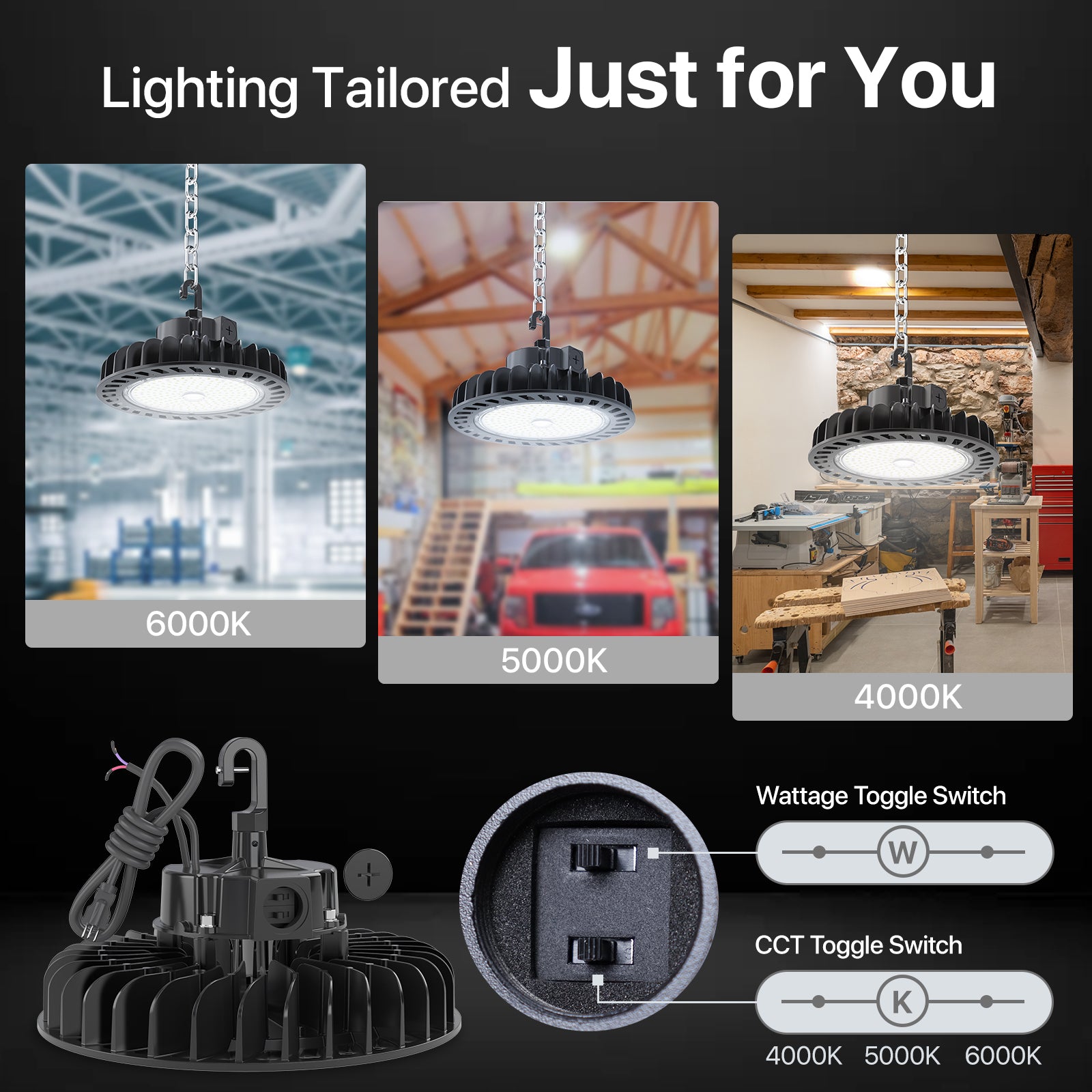 LED High Bay Light with adjustable color temperature