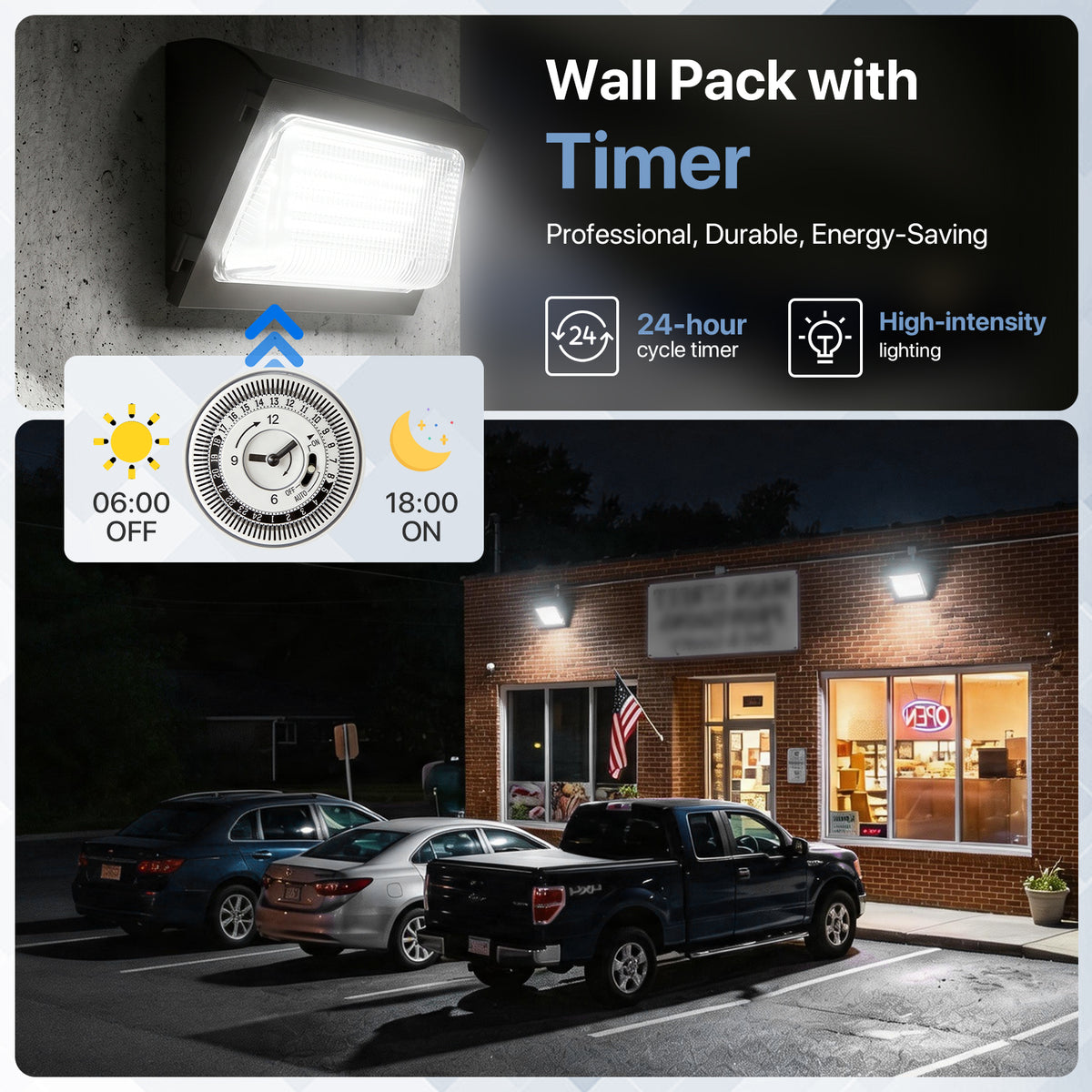 LED Wall Pack Light with Timer 