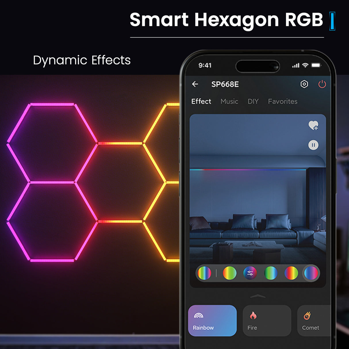 Smart Hexagon RGB - Dynamic Effects