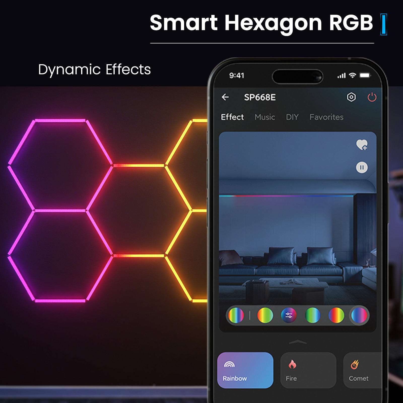 Smart Hexagon RGB - Dynamic Effects