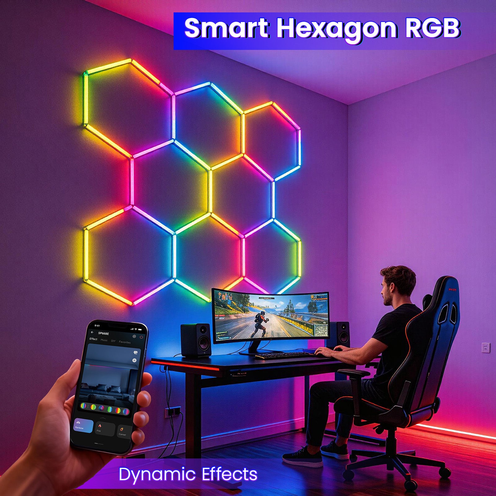 Smart Hexagon RGB - Dynamic Effects