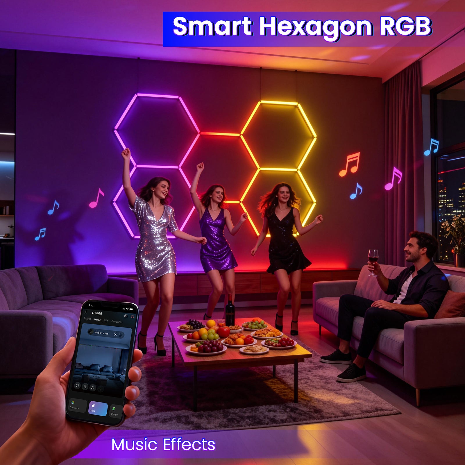 Smart Hexagon RGB - Music Effects