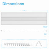 Dimensions of 400W Ray series linear high bay light.