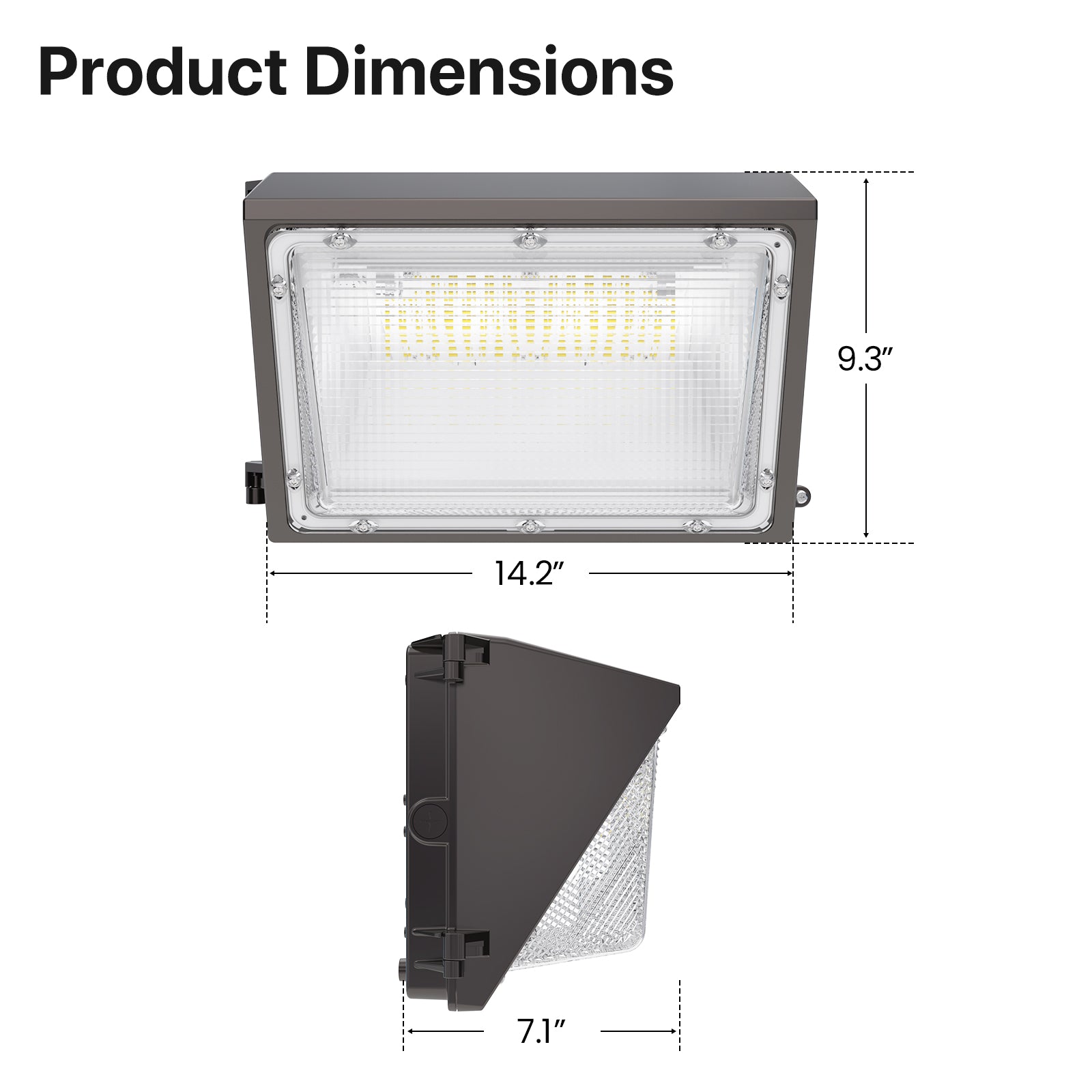 HPWP01 LED Wall Pack Light Product Dimensions